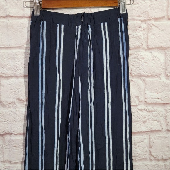 Lulu's Blue Striped High Rise Wide Leg Loose Fitting Pants - Picture 8 of 12